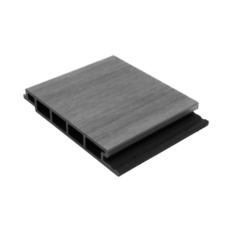 FiberWood Classic Edition Cladding Board – Pearl Grey | FiberWood Pearl Grey wall cladding board with matte woodgrain texture and interlocking edges