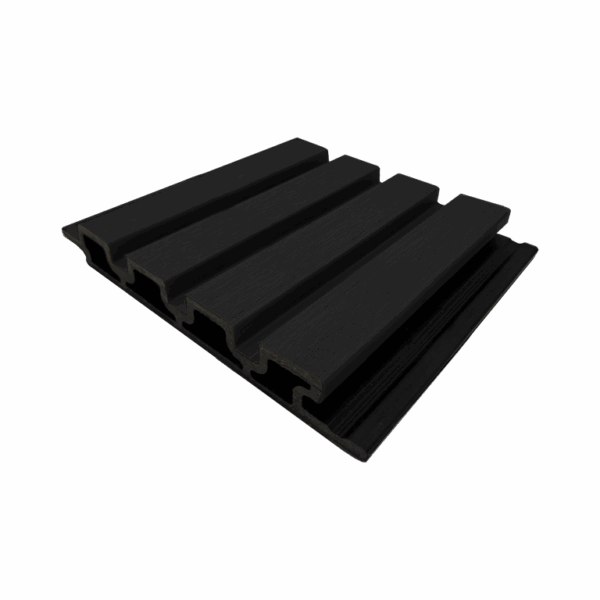 FiberWood Imperial cladding panel in bold black fluted design