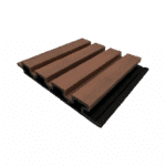 Teak color FiberWood composite cladding in Imperial fluted design