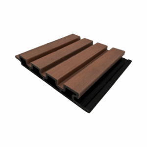 Teak color FiberWood composite cladding in Imperial fluted design
