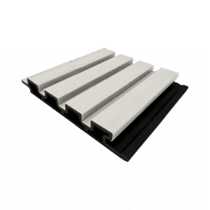 White Oak composite cladding panel in FiberWood’s Imperial fluted profile