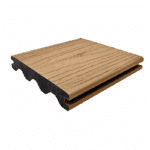 Natural Wood Advantage decking board with mid-tone woodgrain finish and grooved edge profile