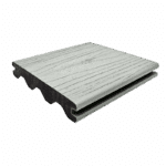 Nordic Grey Advantage decking board with soft grey woodgrain finish and tongue-and-groove profile